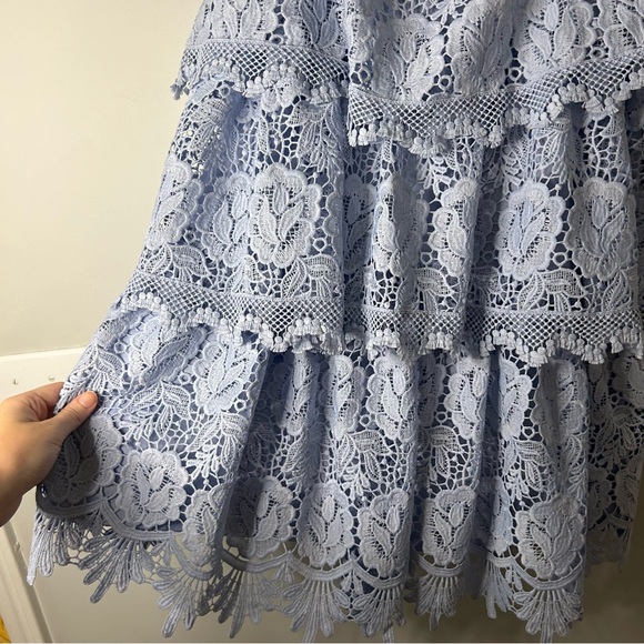 NWT Vestique Isn't She Lovely Light Blue Tiered Mini Dress - Picture 4 of 8